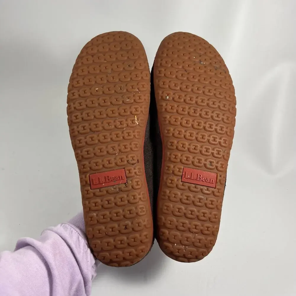 LL Bean Mountain Slipper Scuff Mens 12 Brown Cozy Casual Outdoor Cabincore